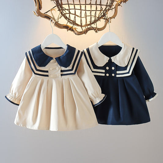 Vestido infantil con botones