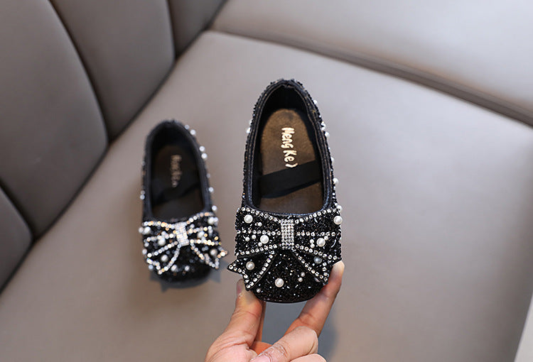 Zapatos para niños con lazo brillante