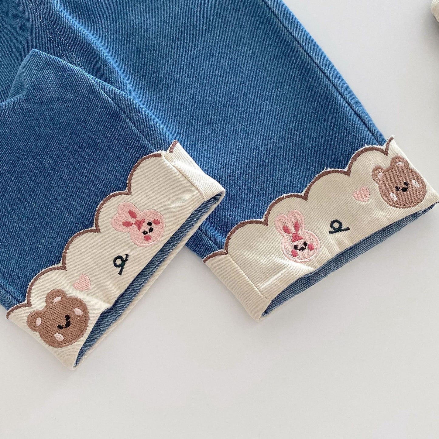 Vaqueros Con Osito de Peluche Para Niños