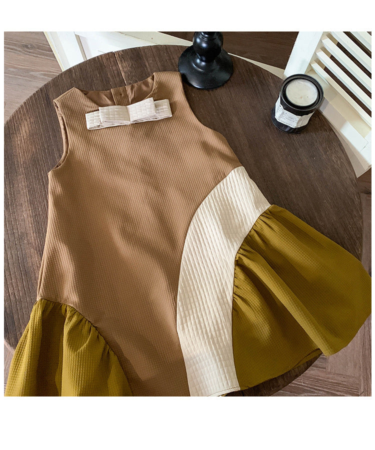 Conjunto Infantil de Chaleco y Vestido de Tul