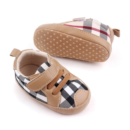 Zapatillas de velcro a cuadros para niños