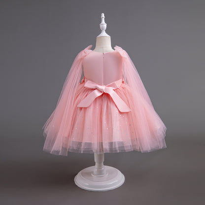 Vestido de Fiesta Infantil Tul Brillante Lazos