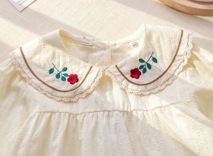 Camisa Infantil Con Cuello Floral