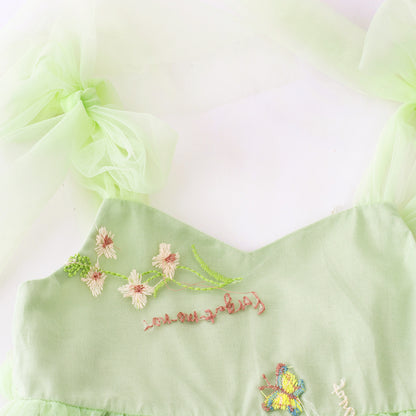 Vestido Infantil Lazo Tul Floral