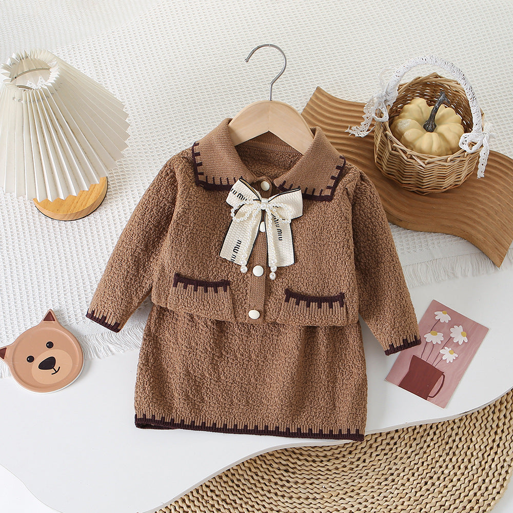 Conjunto de Lazo de Invierno Para Niñas