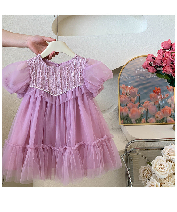 Vestido Infantil Tul Perla