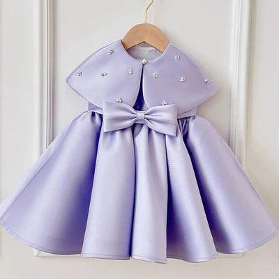 Vestido de Fiesta InfantilMorado con Lazo