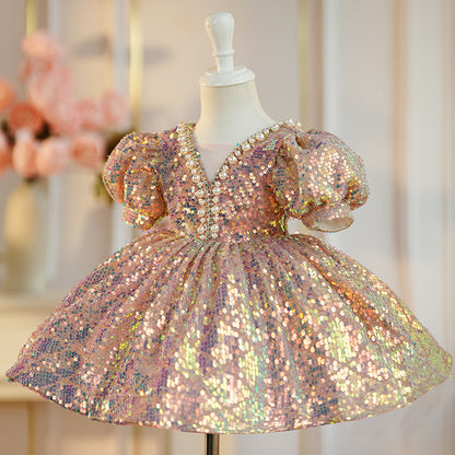 Vestido de Fiesta Infantil Perla Brillante