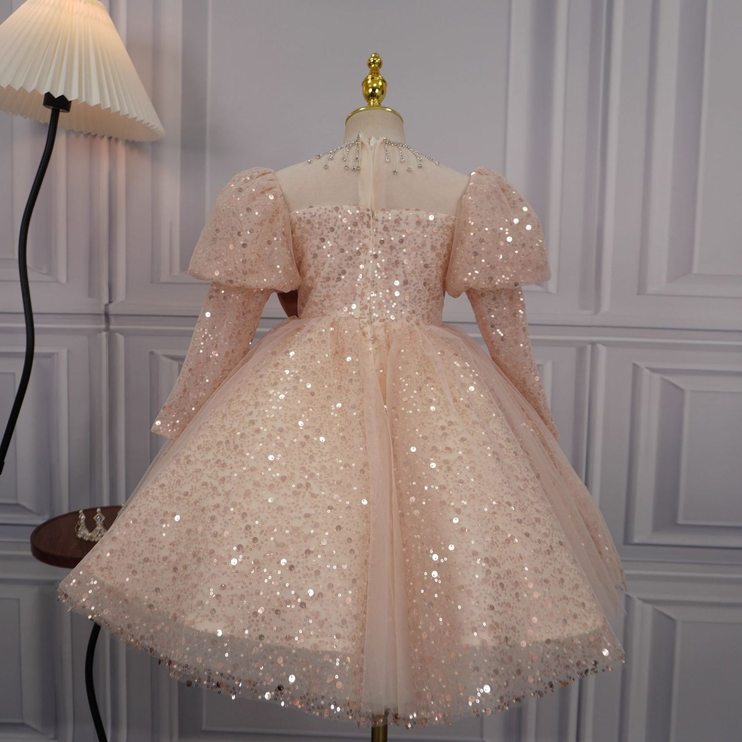 Vestido Infantil con Lazo Brillante