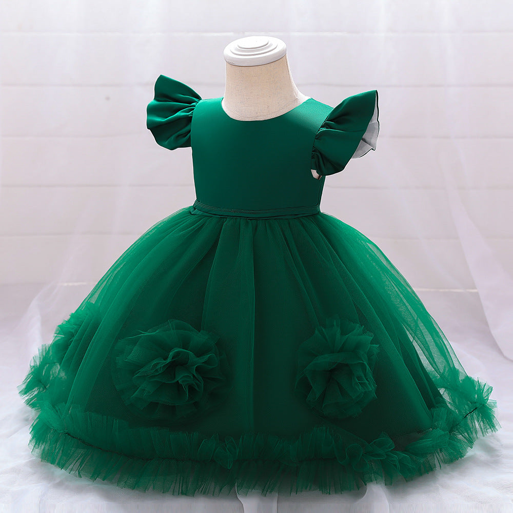 Vestido de Fiesta Infantil Tul Flores