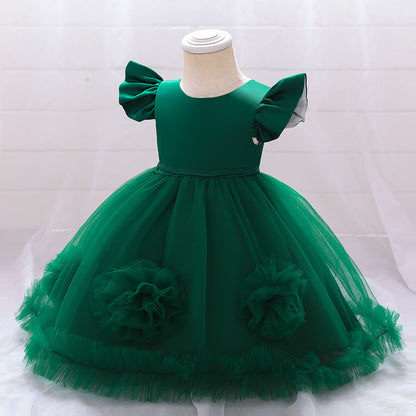Vestido de Fiesta Infantil Tul Flores