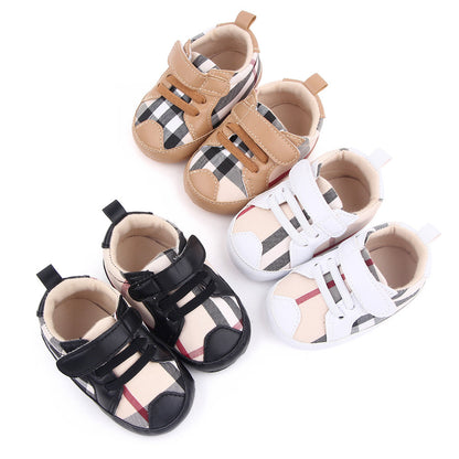 Zapatillas de velcro a cuadros para niños