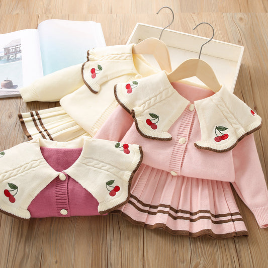 Conjunto Niña Cuello Punto Cerezas
