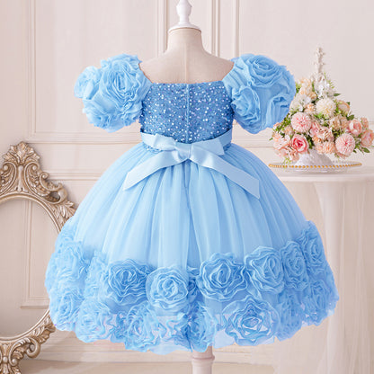 Vestido infantil floral brillante