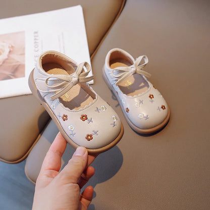 Zapato Infantil Mujer Lazo y Flores