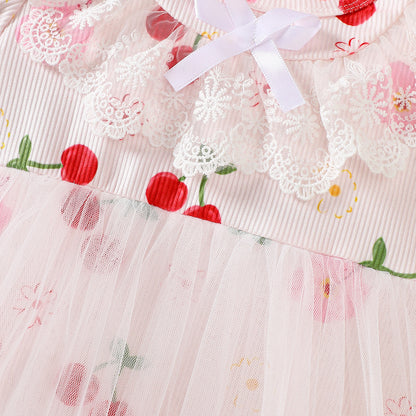 Body con estampado de cerezas para niña