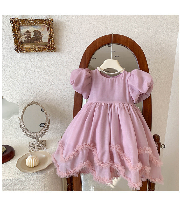 Vestido Infantil Princesa Rosa
