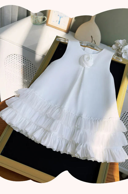 Vestido de Niña con Flores y Bajo de Tul