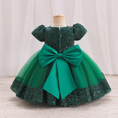 Vestido Infantil Flores Brillantes