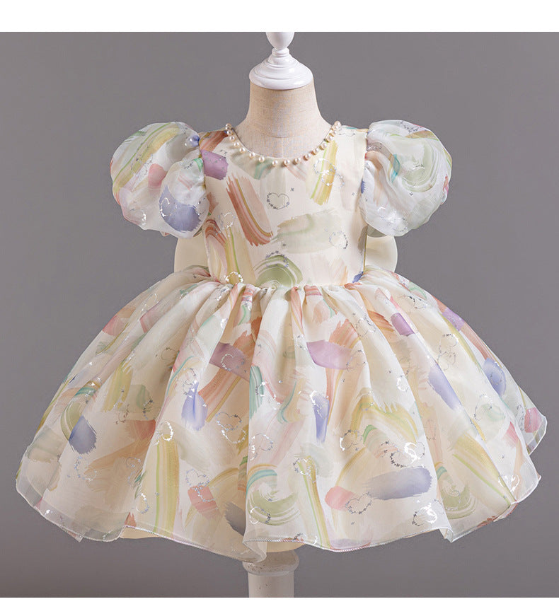 Vestido Infantil De Festa Corações e Pérolas