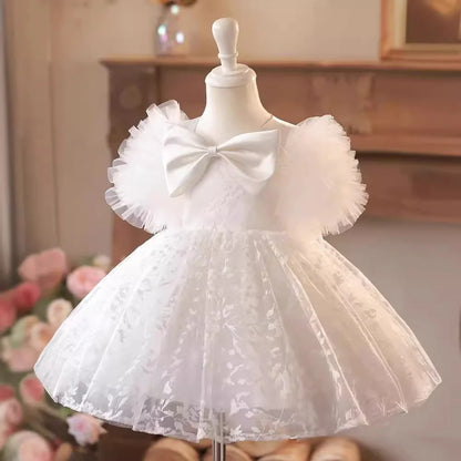 Vestido de Fiesta Infantil de Encaje Blanco