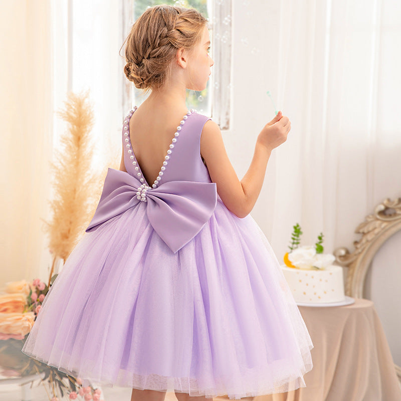 Vestido de fiesta infantil con abalorios