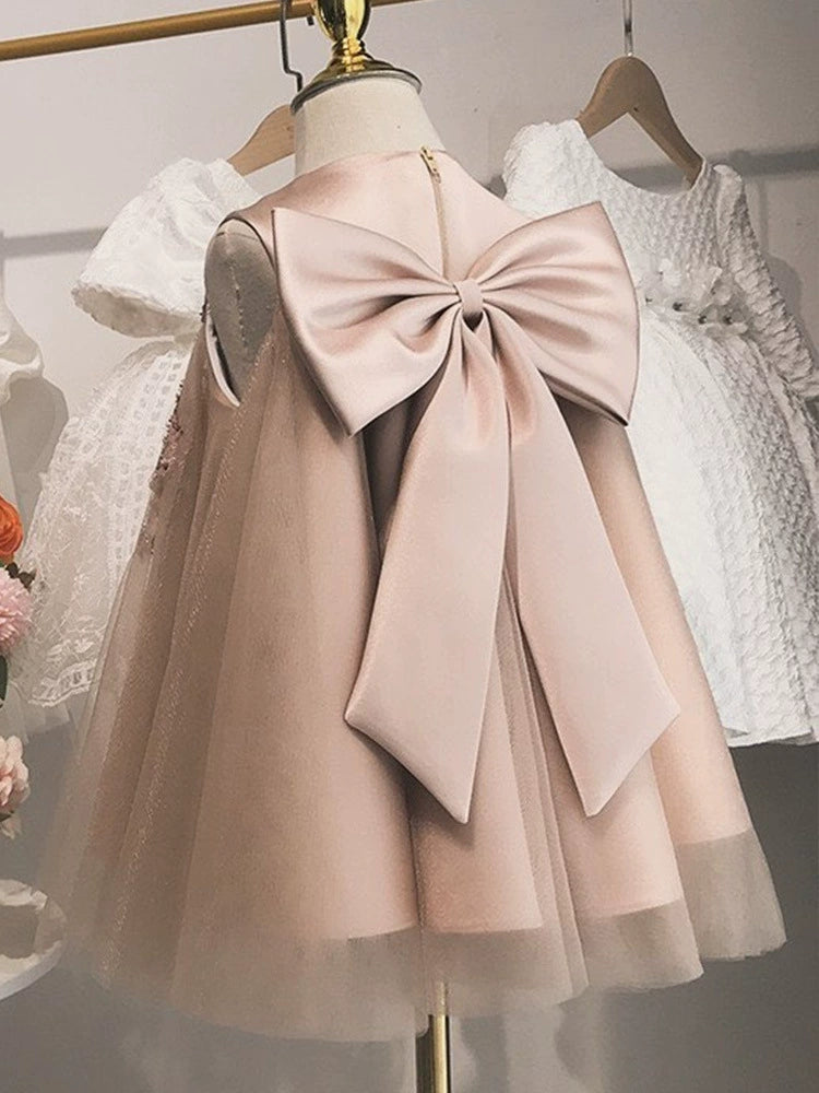 Vestido Infantil de Fiesta con Bordado Floral