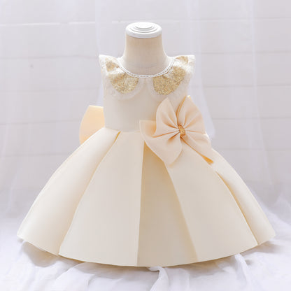 Vestido de fiesta infantil de encaje brillante