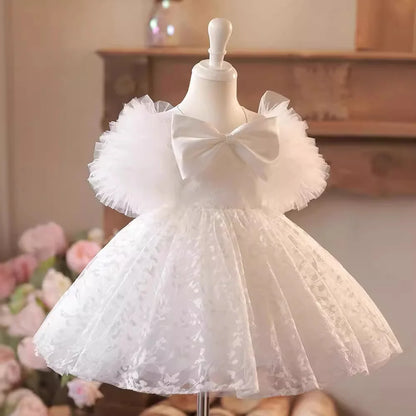 Vestido de Fiesta Infantil de Encaje Blanco