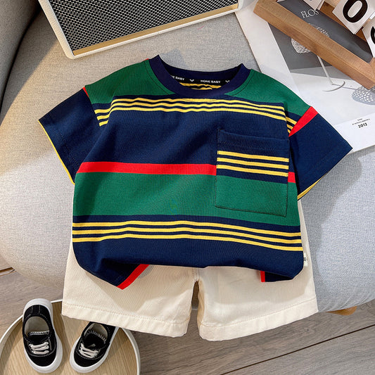 Conjunto Infantil de Rayas con Bolsillo
