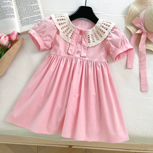 Vestido infantil de princesa rosa