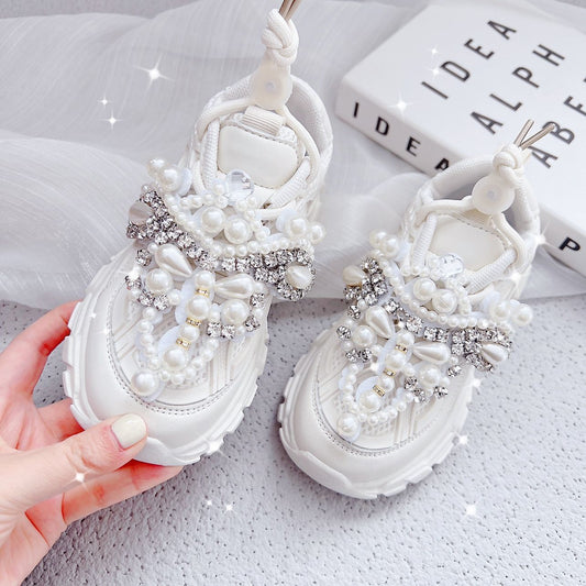 Zapatillas Infantiles Perlas Brillantes