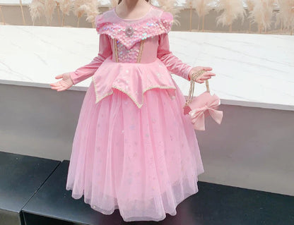 Vestido de Fiesta de Princesa Rosa Brillante