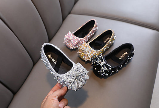 Zapatos para niños con lazo brillante