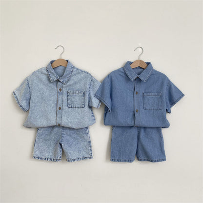 Conjunto de Jeans Con Bolso para Niños
