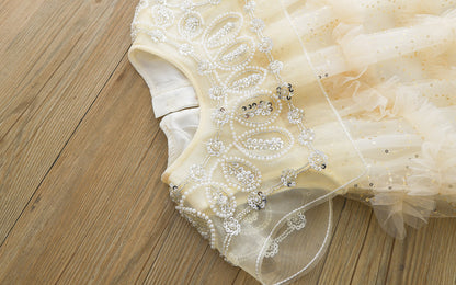 Vestido infantil de tul brillante