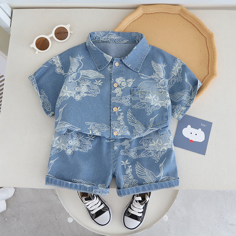 Conjunto de Jeans con Estampado Floral para Niños