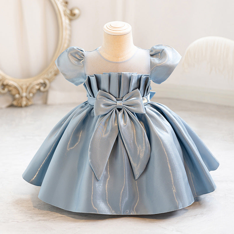 Vestido de fiesta infantil con lazo
