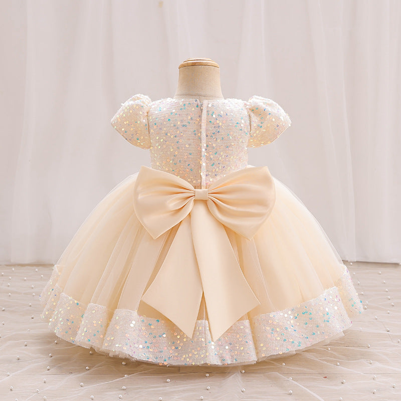 Vestido Infantil Flores Brillantes