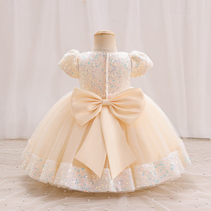 Vestido Infantil Flores Brillantes