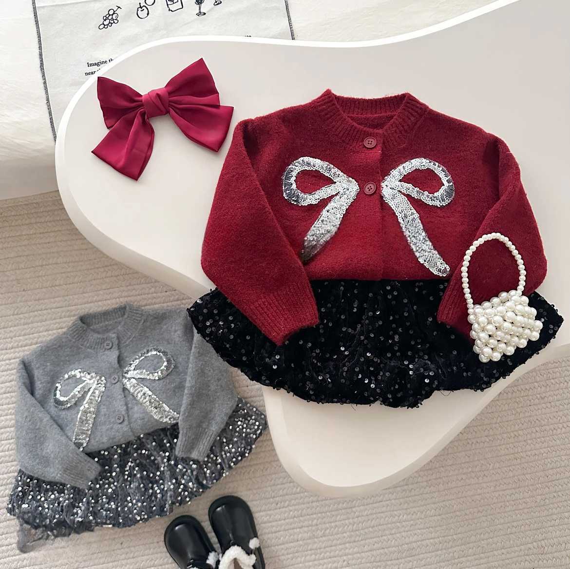 Conjunto de Niña con Lazo y Purpurina