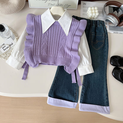 Conjunto Infantil Mujer Chaleco 3 Piezas