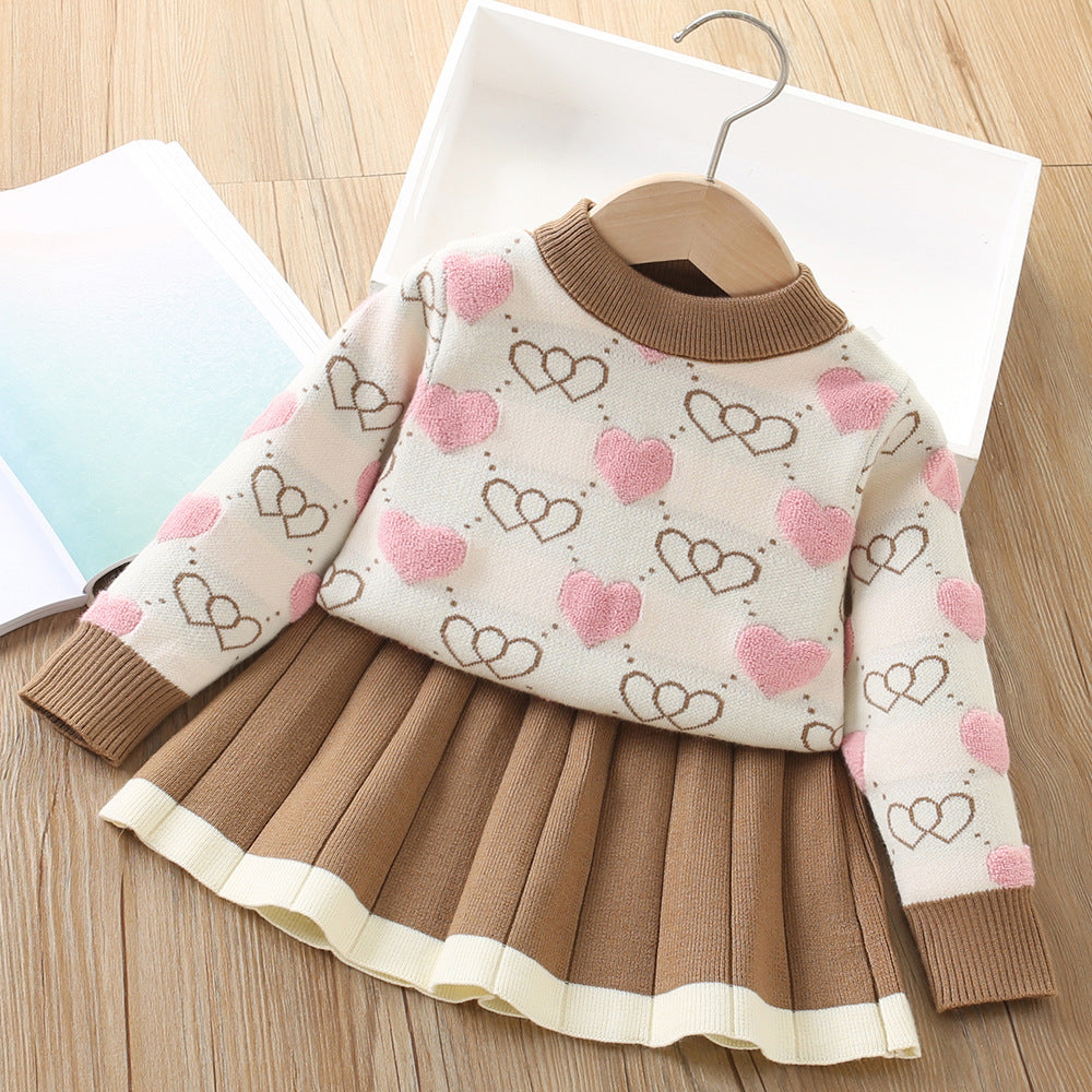 Conjunto de puntos en forma de corazón para niña