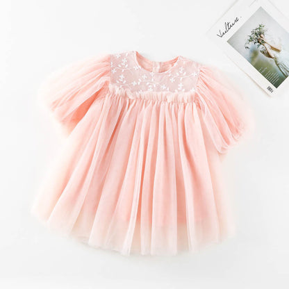 Vestido Infantil Tul Flores