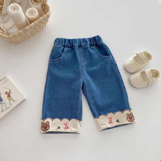 Vaqueros Con Osito de Peluche Para Niños