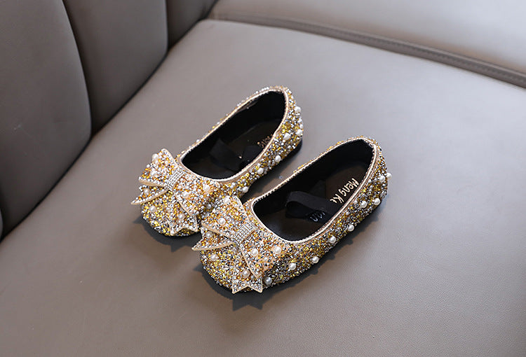 Zapatos para niños con lazo brillante