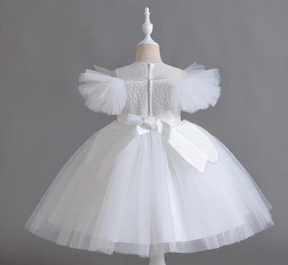 Vestido de fiesta infantil hinchado y de flores