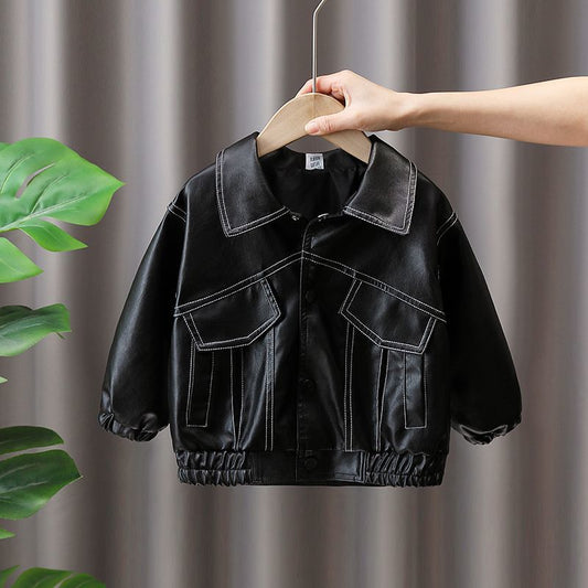 Chaqueta de Cuero para Niño Bolsinhos