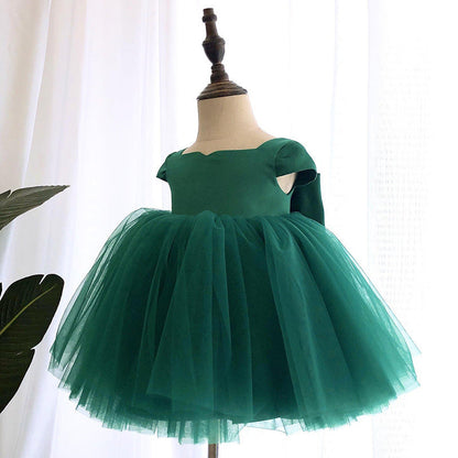 Vestido de Fiesta Infantil de Tul y Lazo