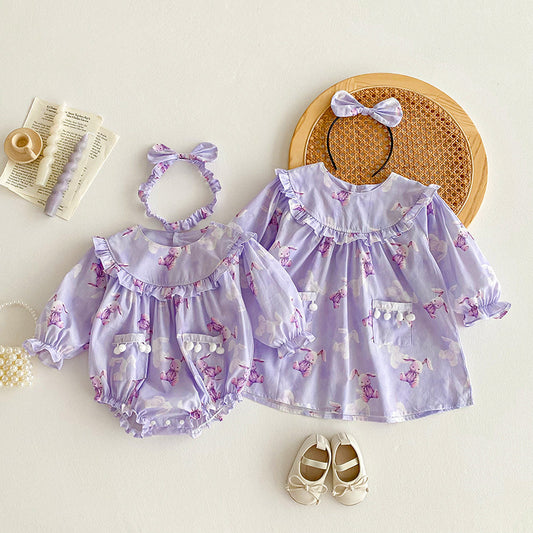 Body/Vestido con Conejitos con Pompones